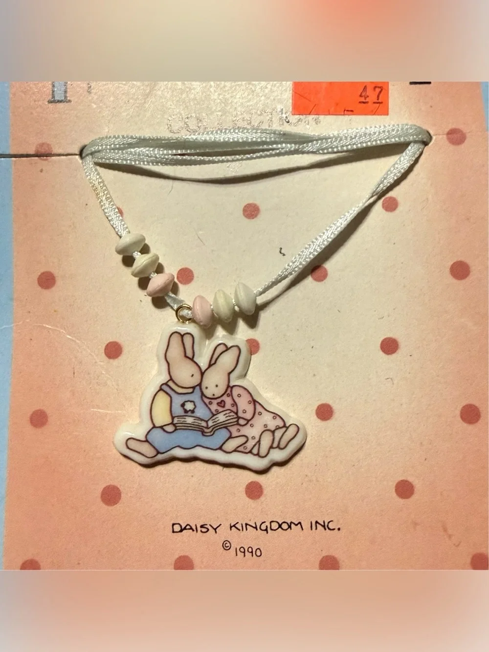 Vintage 1990 DAISY KINGDOM Honey Bunny Collection Necklace & Pin Brooch